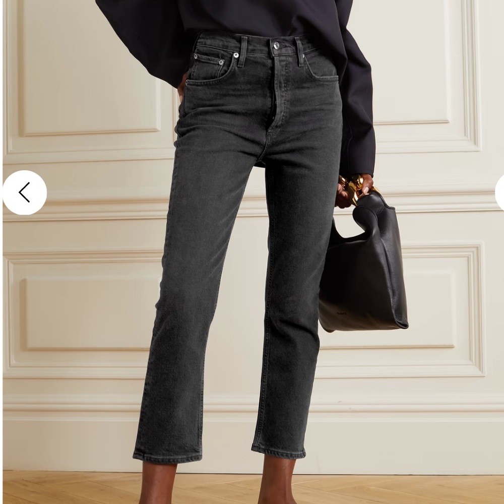AGOLDE Riley cropped high-rise straight-leg jeans